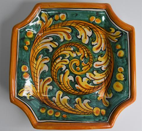 Svuota tasche/Porta caramelle in ceramica Produzione artigianale di Caltagirone 22 x 22