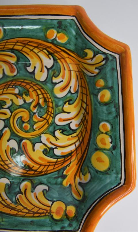 Svuota tasche/Porta caramelle in ceramica Produzione artigianale di Caltagirone 22 x 22