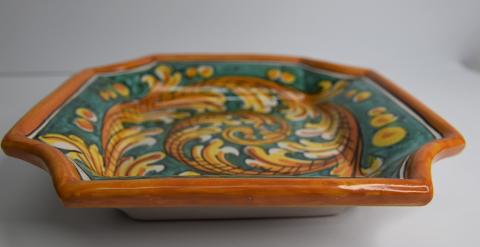 Svuota tasche/Porta caramelle in ceramica Produzione artigianale di Caltagirone 22 x 22
