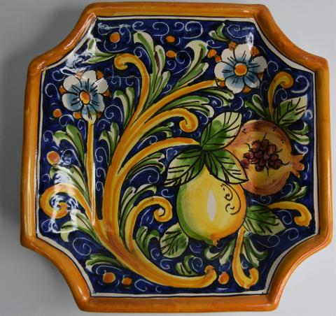 Svuota tasche/Porta caramelle in ceramica  Produzione artigianale di Caltagirone  22 x 22