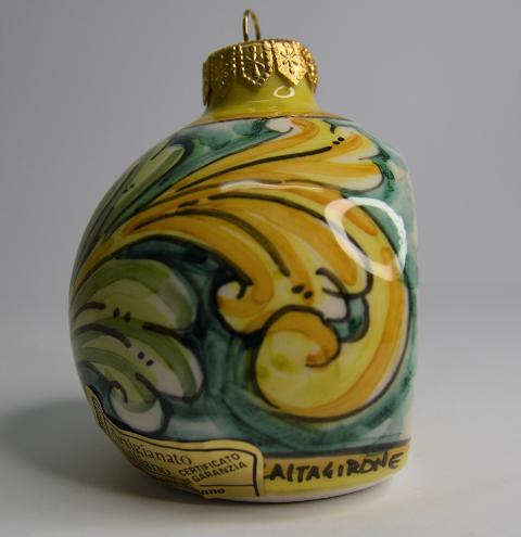 Pallina di Natale con presepe Produzione artigianale di Caltagirone  10 cm
