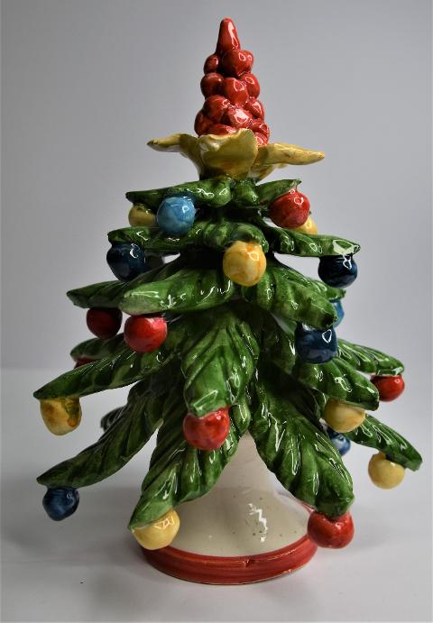 Albero di Natale in ceramica Produzione artigianale di Caltagirone  h.18/19 cm