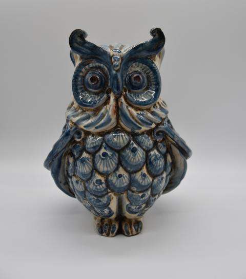Civetta in ceramica Produzione artigianale di Caltagirone h.15 cm