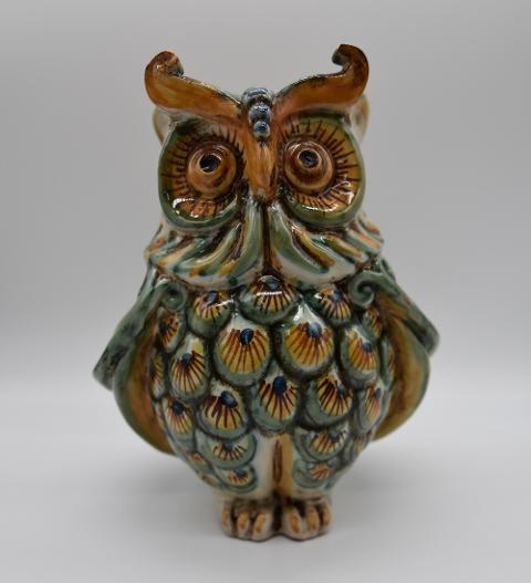 Civetta in ceramica Produzione artigianale di Caltagirone h.15 cm