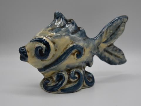 Pesce in ceramica Produzione artigianale di Caltagirone  h.12cm