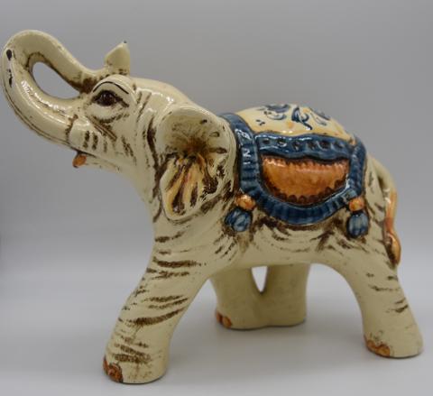 Elefante in ceramica Produzione artigianale di Caltagirone h.15 cm