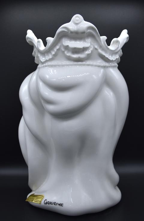 Coppia Teste di moro Emiro moderne bianche monocolore Produzione artigianale di Caltagirone h.25 cm