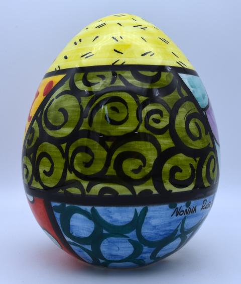 Uovo in ceramica Produzione artigianale di Caltagirone  h.15 cm