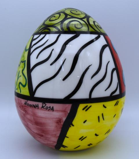Uovo in ceramica Produzione artigianale di Caltagirone  h.15 cm
