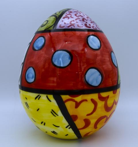 Uovo in ceramica Produzione artigianale di Caltagirone  h.15 cm