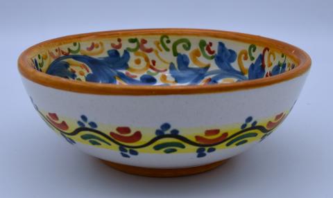 Ciotola per antipasti/aperitivi decoro fico d'india Produzione artigianale di Santo Stefano di Camastra Diametro 12cm