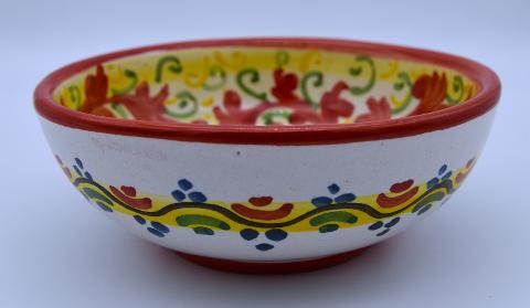 Ciotola per antipasti/aperitivi decoro fico d'india Produzione artigianale di Santo Stefano di Camastra Diametro 12cm