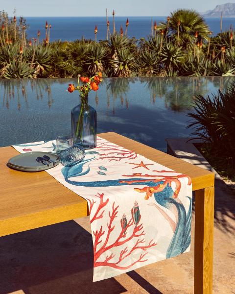 Table runner Sirena Made in Italy Puro lino 100%