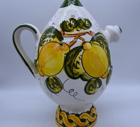 Bummulo malandrino con limoni Produzione artigianale di Santo Stefano di Camastra h.21 cm