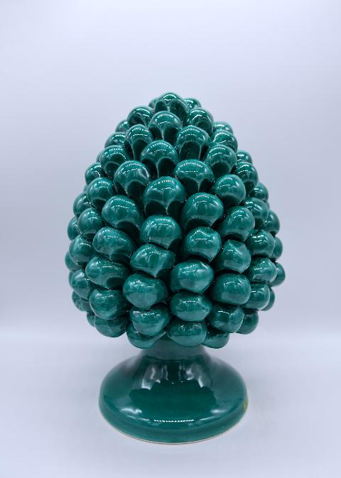 Pigna siciliana in ceramica design moderno h.20 cm Produzione artigianale di Caltagirone monocolore