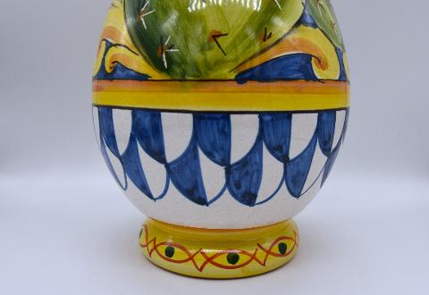 Oliera con fichi d'india in ceramica Produzione artigianale di Santo Stefano di Camastra h.30 cm