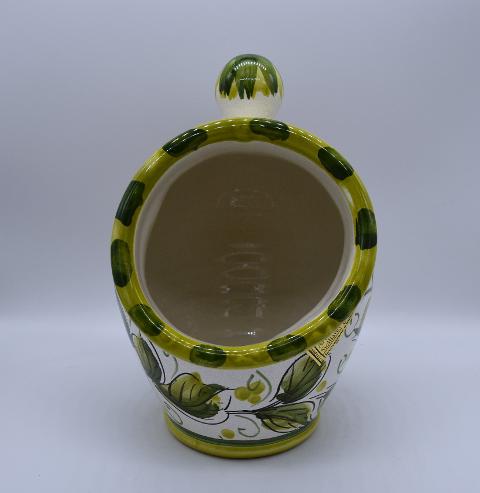 Saliera a salvadanaio in ceramica con melograni Produzione artigianale di Santo Stefano di Camastra h.20 cm