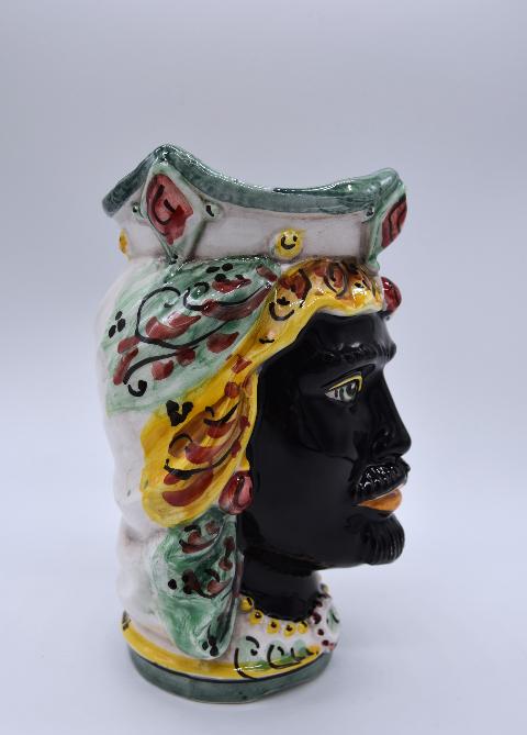 NEW Coppia teste di moro gioiello moderne Produzione artigianale di Caltagirone h.15cm