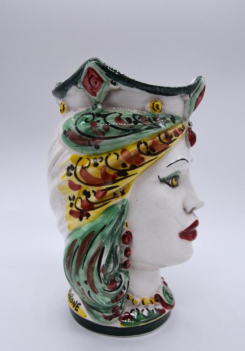 NEW Coppia teste di moro gioiello moderne Produzione artigianale di Caltagirone h.15cm