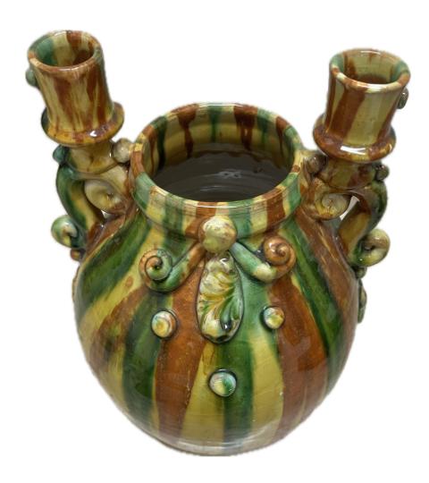 Candeliere decoro Kaleido Produzione artigianale Santo Stefano di Camastra H 30cm