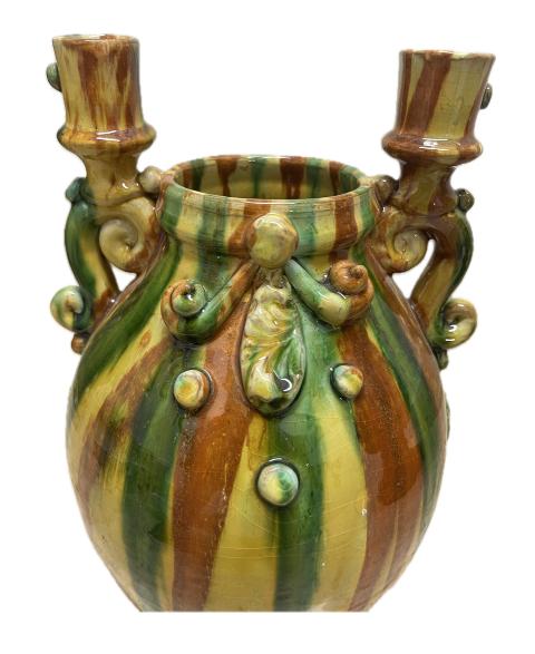 Candeliere decoro Kaleido Produzione artigianale Santo Stefano di Camastra H 30cm