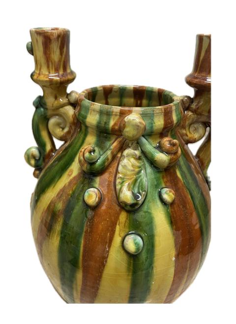 Candeliere decoro Kaleido Produzione artigianale Santo Stefano di Camastra H 30cm