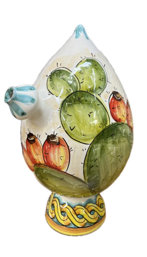 Bummulo Malandrino decoro fico d'india Produzione artigianale Santo Stefano di Camastra H 28cm