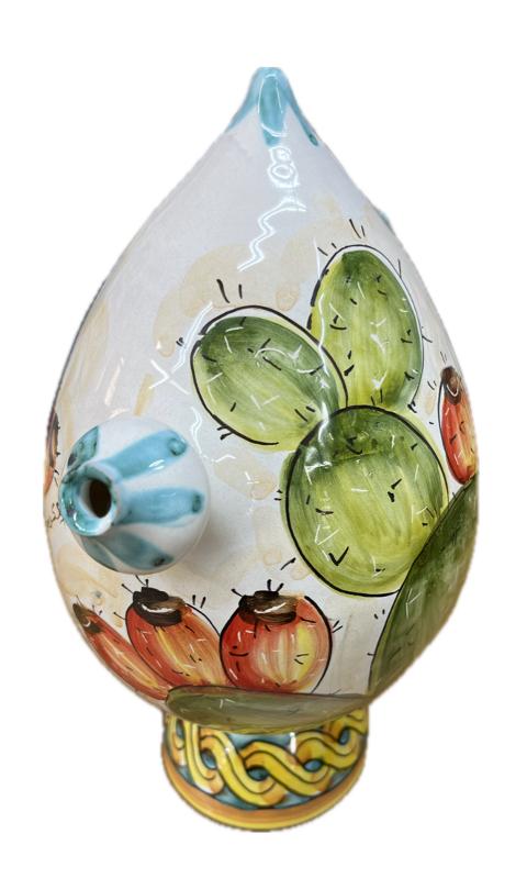 Bummulo Malandrino decoro fico d'india Produzione artigianale Santo Stefano di Camastra H 28cm