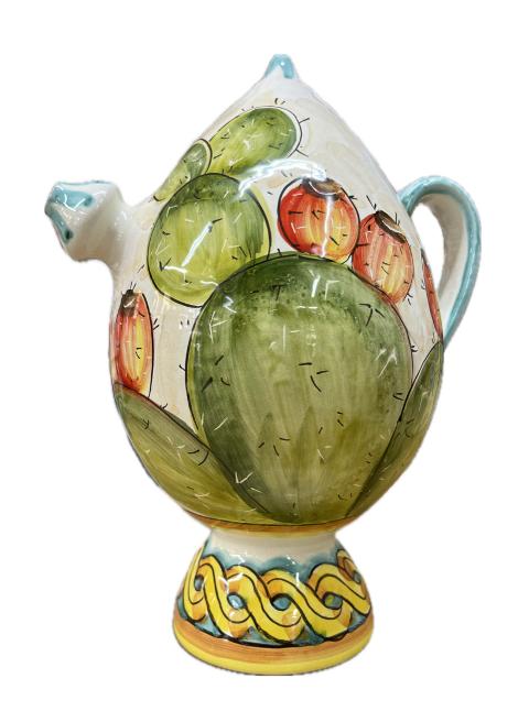 Bummulo Malandrino decoro fico d'india Produzione artigianale Santo Stefano di Camastra H 28cm