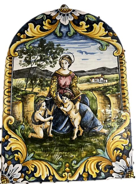 Mattonella con immagine sacra Produzione artigianale di Palermo H 34cm