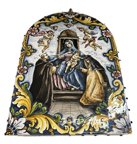 Mattonella con immagine sacra Produzione artigianale di Palermo H 34cm