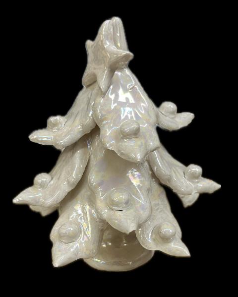 Albero di Natale in ceramica con madreperla Produzione artigianale di Caltagirone h.14