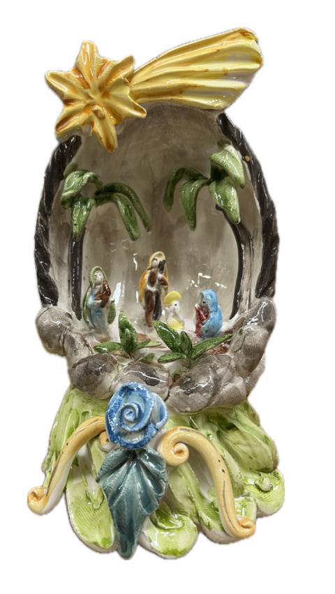 Presepe in ceramica Produzione artigianale di Caltagirone H 18cm