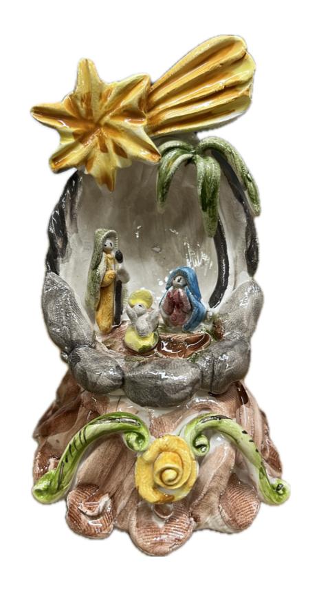 Presepe in ceramica siciliana natività Produzione artigianale di Caltagirone h.10cm