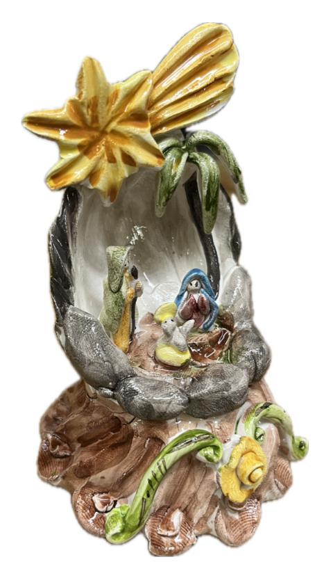 Presepe in ceramica siciliana natività Produzione artigianale di Caltagirone h.10cm