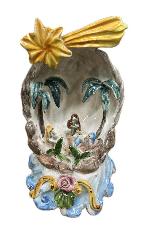Presepe in ceramica Produzione artigianale di Caltagirone H 18cm