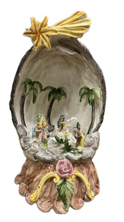 Presepe in ceramica Produzione artigianale di Caltagirone H 28cm