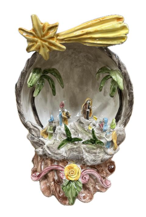 Presepe in ceramica Produzione artigianale di Caltagirone H 22cm