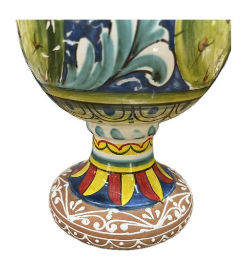 Pigna ornamentale liscia decoro fichi d'india Produzione artigianale Santo Stefano di Camastra H 30cm
