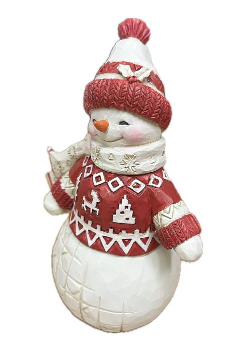 Mud Pie Snowman Porta Salse In Ceramica Con Spalmatore - Set Da Tavola A Forma Di Pupazzo Di Neve, Bianco, Per Feste Invernali