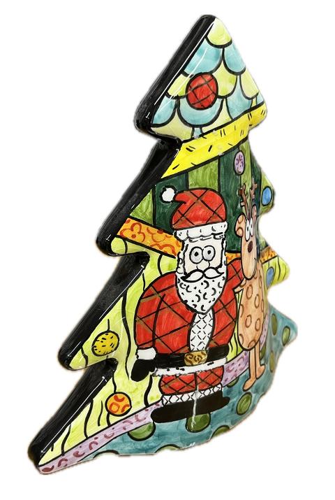 Albero di Natale in ceramica pop art Produzione artigianale di Caltagirone H 21cm