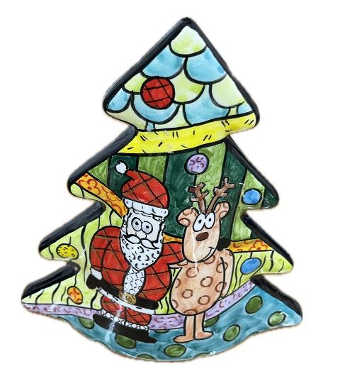 Albero di Natale in ceramica pop art Produzione artigianale di Caltagirone H 21cm