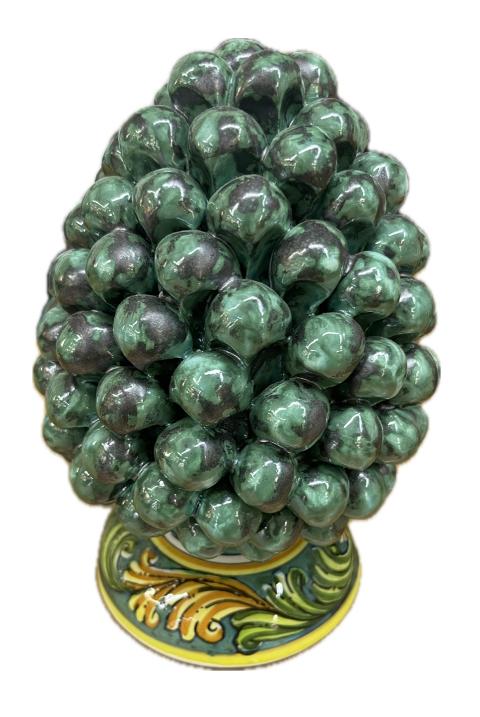 Pigna siciliana in ceramica verde ramina Produzione artigianale di Caltagirone h.20cm