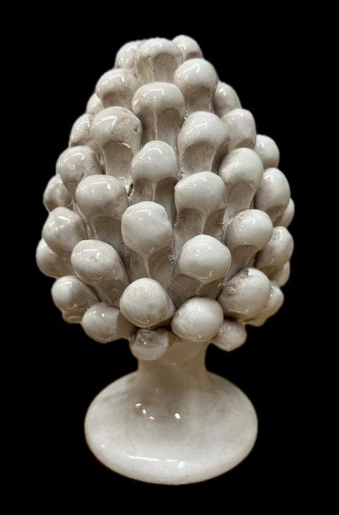 Pigna siciliana in ceramica monocolore fumè Produzione artigianale di Caltagirone H 15cm