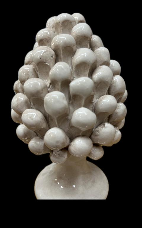 Pigna siciliana in ceramica monocolore fumè Produzione artigianale di Caltagirone H 15cm
