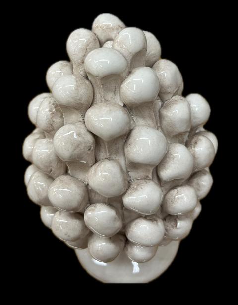 Pigna siciliana in ceramica monocolore fumè Produzione artigianale di Caltagirone H 15cm