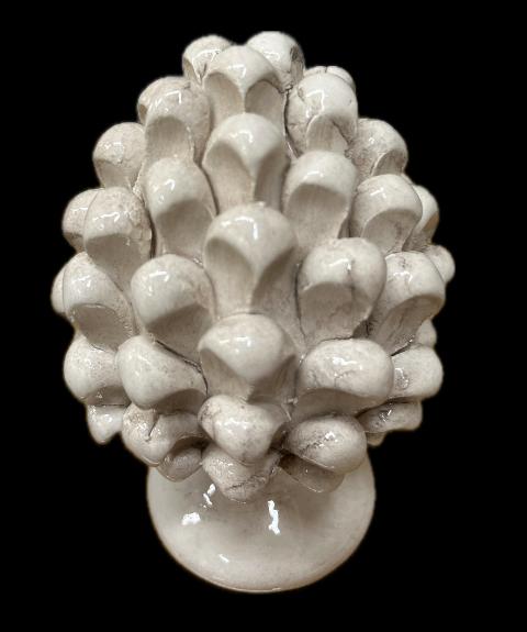 Pigna siciliana in ceramica monocolore fumè Produzione artigianale di Caltagirone H 12cm
