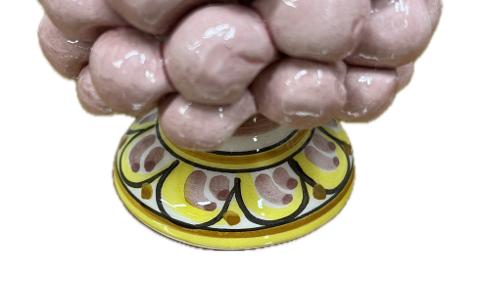 Pigna siciliana in ceramica con piede decorato Produzione artigianale di Caltagirone H 12cm
