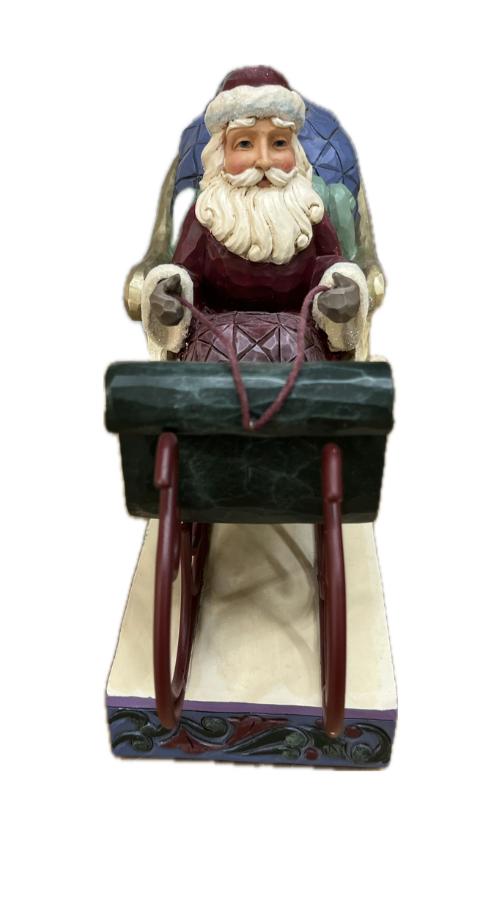Babbo Natale con slitta Jim Shore Lunghezza 25cm