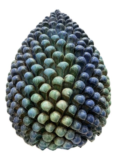 Pigna blu sfumato Produzione artigianale Santo Stefano di Camastra H 50cm
